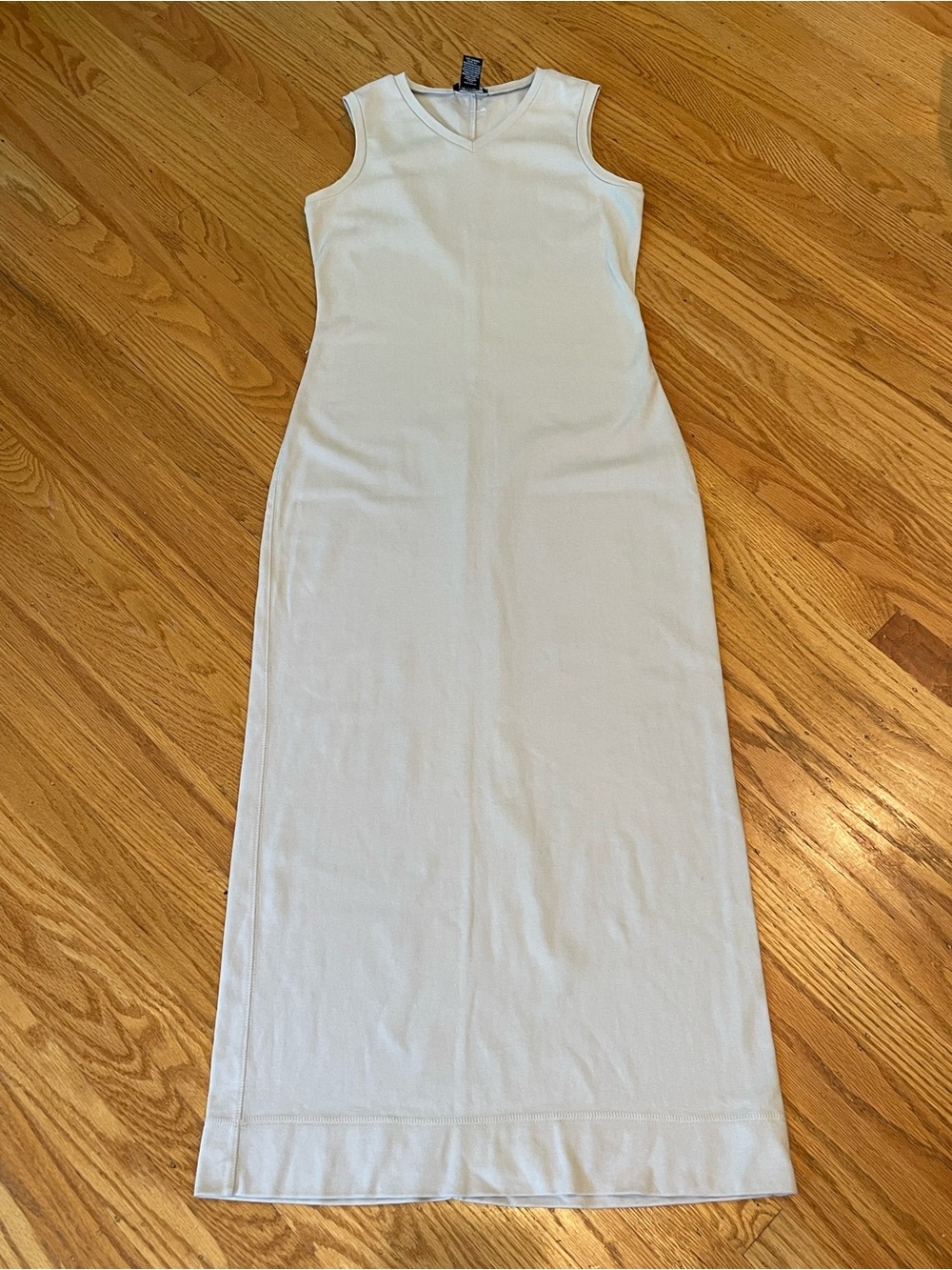 Y2K NY Jeans New York & Co Beige Cotton V-Neck Sleeveless Maxi Dress S